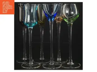 Farvede snapse/likørglas, 6 styk (str. 18 cm. 6 styk)