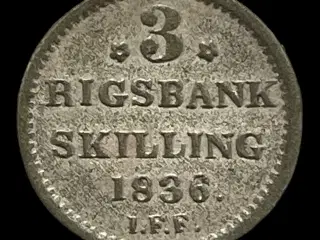 3 Rigsbankskilling 1836