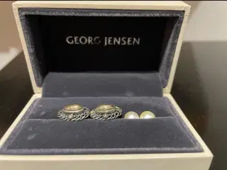 Perle og sølv/ædelsten øreringe Georg Jensen 2004