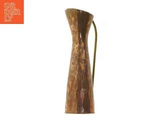 Patineret Kobber vase, kande med messing håndtag(str. 20 cm)