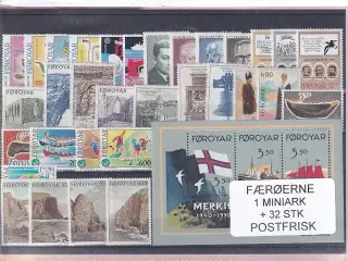 Færøerne - 1 Miniark + 32 Stk. - Postfrisk