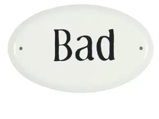 Metalskilt Bad, Flot metalskilt