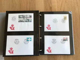 Førstedagskuverter, Danmark,  71 stk. + Album