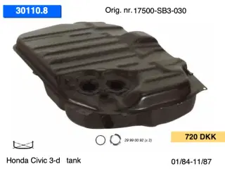 Nye Honda Civic tank m.m.