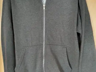 Junior Fleece trøje grå med lynlås/hætte