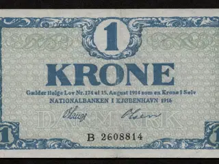 1 kr seddel 1916 B