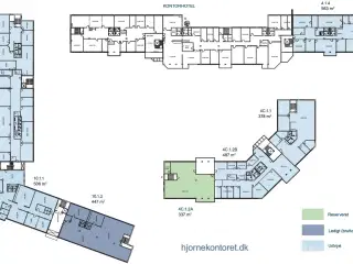 Velbeliggende kontorer med fælleskantine og fitnesscenter