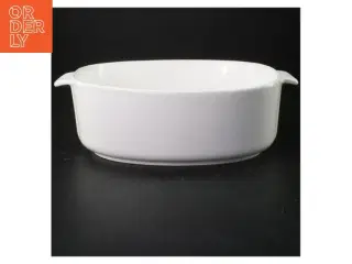 Hvidt ovalt ovnfast fad fra Søholm (str. 22x16 cm)