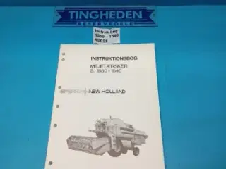 New Holland S. 1550 - 1540 Instruktionsbog