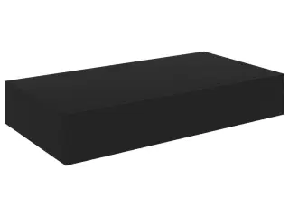 Væghylde med skuffe 48x25x8 cm sort