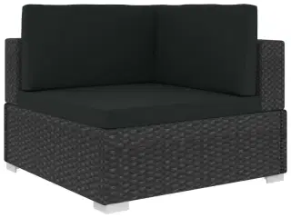 Loungesæt til haven 8 dele med hynder polyrattan sort