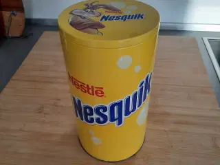 Gul blikdåse fra Nestlé med sjovt motiv 
