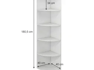 Hjørnereol til evt. badeværelse - hvid