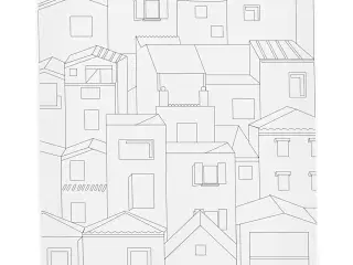 Malerlærred med print - By, 24x30 cm, 1,6 cm tykkelse