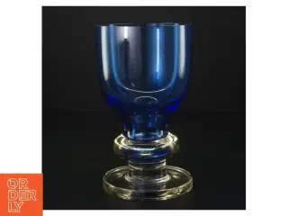 Blå glas vase (str. H. 18 cm. ø. 11 cm)