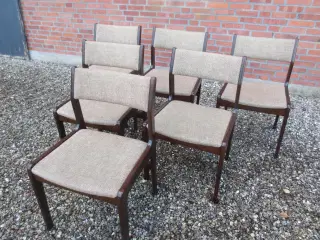 6 stk Farstrup Spisestue stole med Lysegrå stof 