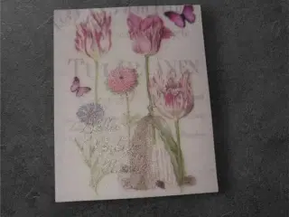 Elegante papirark med tulipaner og sommerfugle