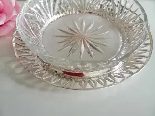 Glasskål /sølvbakke 