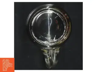 Glaskrus med folkekunstmotiv (str. H. 11 cm. ø. 8 cm)