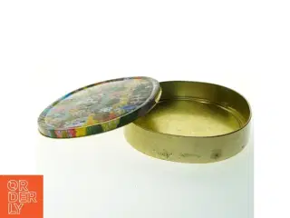 Vintage metal kagedåse (str. 32x22x4,5 cm)
