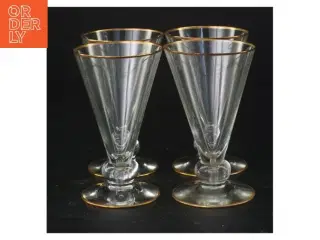 Vintageglas med guldkant (str. 10 x 6 cm)