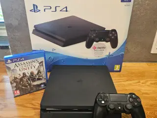 PlayStation 4 Slim 1TB i Original Kasse + Spil