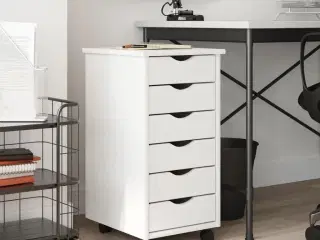 Skuffeskab MOSS massivt fyrretræ hvid