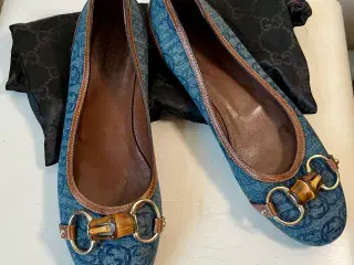 Gucci, ballerina logo-sko m spænde, str 37