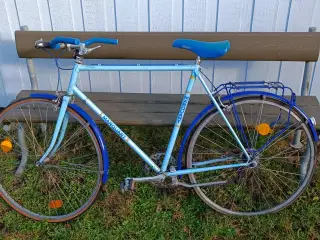 Flot retrocykel i blå og lyseblå