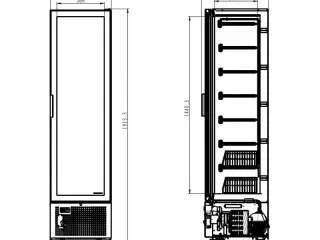 Display fryseskab – 494x521x1915 mm