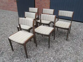 6 stk Farstrup Spisestuestole med Stribet stof 