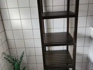 Høj reol mørk træ 