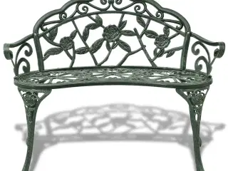 Havebænk 100 cm støbt aluminium grøn