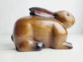 ⭐️- Charmerende Vintage Hare i Træ