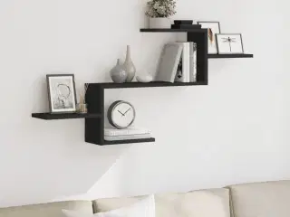 Væghylde 104x15x49 cm konstrueret træ sort