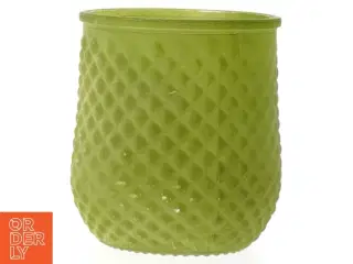 Grønt dekoreret lysglas (str. 11 cm)