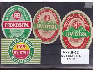 Etiketter - Ryslinge Bryggeri -  4 Stk.