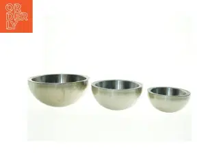 Rustfrit stål skålesæt (str. 7 x 16 cm og 9 x 20 cm og 12 x 24 cm)