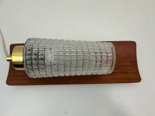 Teak retro lampe m. glas