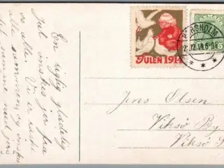Julemærke 1914 på Postkort