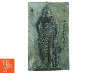 Antik Bronze flise med relief (str. 24 x. 15 cm)