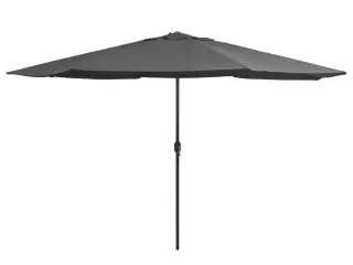 Udendørs parasol med metalstang 390 cm antracitgrå