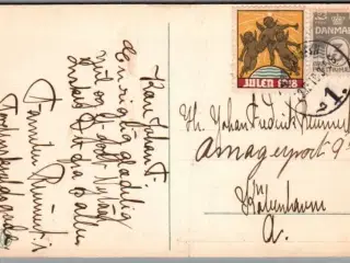Julemærke 1918 på Postkort