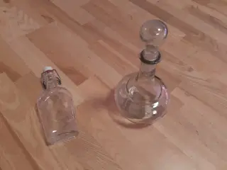 Håndlavet karaffel  + gammel pantflaske