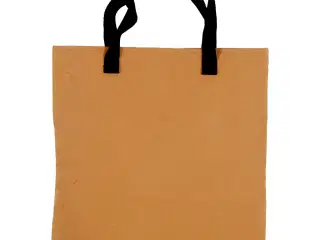 Stilfuld lys brun mulepose i læderpapir, 35x38 cm