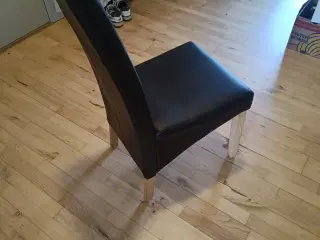 6 stk spisebordsstole i sort kunstlæder