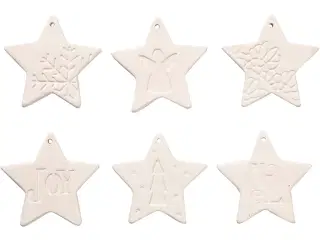 Ophæng, stjerne, str. 7x7 cm, hvid, 6stk./ 1 pk.