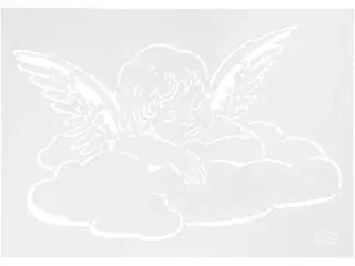 Stencil, engel på sky, A4, ark 210x297 mm, 1 stk.