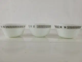 3 små JAJ Pyrex skåle med sjælden mønster