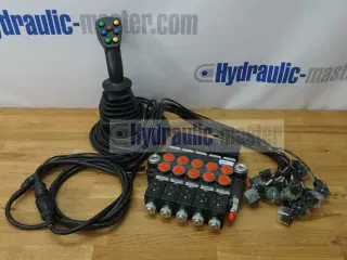 Joystick 7 knapper + Monoblock Vave 5-spool 80 l/m